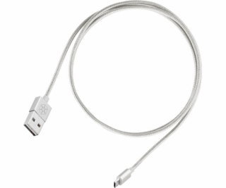 SilverStone USB-A - microUSB USB kabel 1 m Stříbrný (52009)