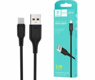 Denmen USB-A - microUSB USB kabel 1 m černý (29348)