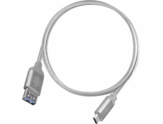 SilverStone USB-A - USB-C USB kabel 0,5 m Stříbrný (52034)