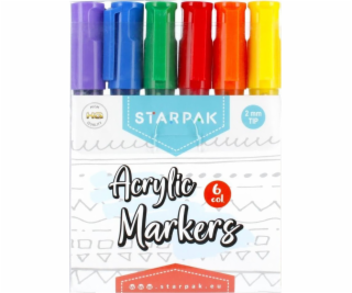 Starpak MARKER ACRYLIC 6COL OKR STK WB 12/72