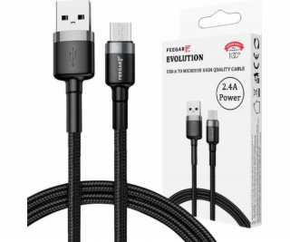 Feegar USB-A - microUSB kabel 1 m černý (FEE-01902)