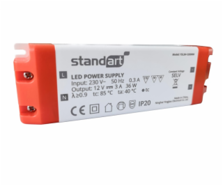 Zdroj standardní, LED, 3A, 0-36W, 12V, DC, IP20