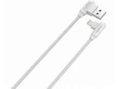 MAXXIMUS KABEL MX CORNER FAST CHARGE LIGHTNING USB kabel 2,4A / 1m, BÍLÝ / BÍLÝ, ÚHLOUB.