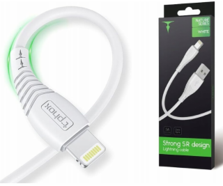 T-Phox USB kabel T-PHOX NATURE LIGHTNING WHITE KABEL 1,2M 3A