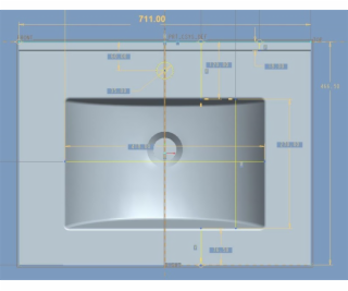 Umyvadlo DOMOLETTI ACB7607, vestavné, 700×460 mm