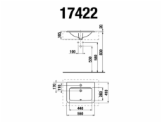 Umyvadlo JIKA CUBITO 8174220001041, 550×410 mm