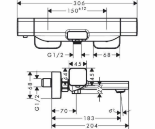 Vonios maišytuvas Hansgrohe Ecostat E 15774000, chromo