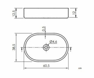 Plautuve Masterjero TRAPANI, 600 mm x 380 mm x 125 mm