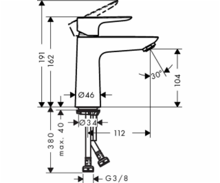 Praustuvo maišytuvas Hansgrohe Talis E 110 71710140, bronzos