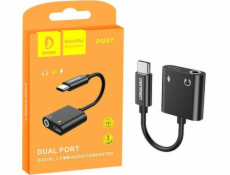 Denmen USB adaptér HF ADAPTÉR TYPU C DENMEN BLACK AUDIO JACK + POWER DU07