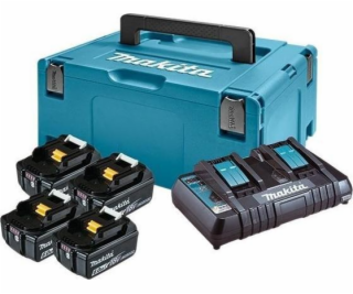 Makita 198091-4 sada Li-ion LXT 18V 4ksBL1860B+1ksDvojnab...