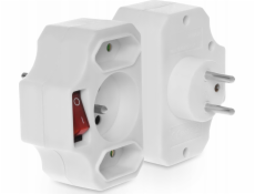 Plug-in plug-in plug-in s 1-gencher z/u + 2x euro white R-12ws-b