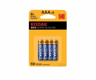 Baterie Kodak AAA MAX alkalická 4 ks, blistr