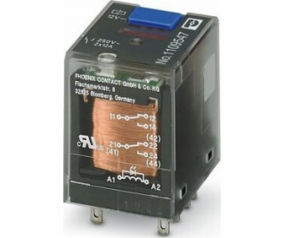 Průmyslové relé 2P 12A AGNI 12V DC pro ECOR-2, Rel-IR-BL/...