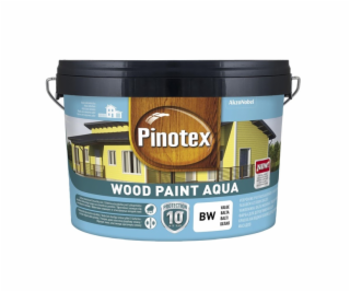 Emulsiniai dažai Pinotex Wood Paint Aqua, balti, 9 l