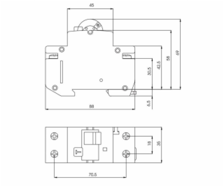 Sroves nuotekio rele KZS-2M (B 25A; 6kA; 30mA A; 1P+N)