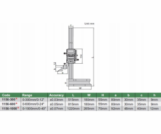 Insize WYSOKOSCIOMIERZ CYFR. 0-600MM