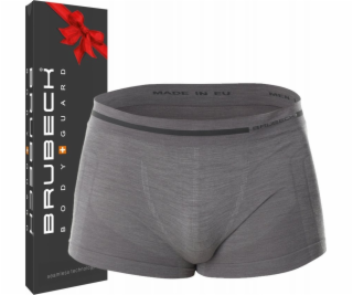 Brubeck BX10430 Pánské boxerky COMFORT WOOL tmavě šedé M