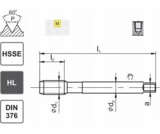 Fanar THREAD M16 DIN-376C R40 (6H) HSSE HL INOX