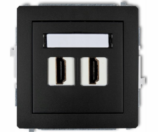 Double Socket Karlik deco 12dhdmi-4 HDMI 2.0 Black Mat