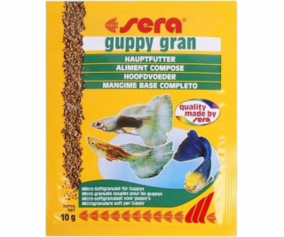 Sera Guppy Gran Nature 10g sáček, granule - rostlinná výživa