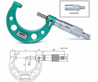 Veľkosť MIKROMETER 0-25 ŠTANDARD / CERT. (S)