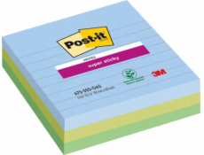 Lepicí papírky Post-it® Super Sticky XL, OASIS, linkované, 101x101mm, 3x70 karet.