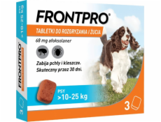 FRONTPRO tablety proti blechám a klíšťatům pro psa (>10-25 kg) - 3x 68 mg