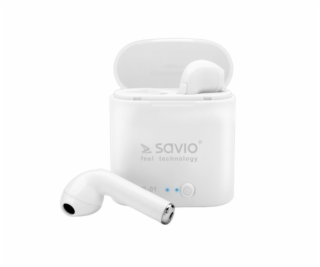 Bezdrátová Bluetooth sluchátka Savio TWS-01 bílá