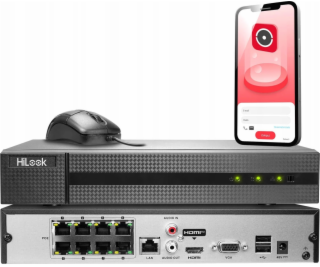 Hilook IP rekordér 4MP NVR-8CH-H/8P bílý