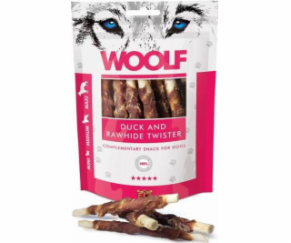 WOOLF Duck rawhide twister - pamlsek pro psy - 100g