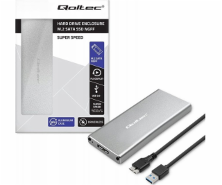 Qoltec 51833 Enclosure | M.2 SSD drive | SATA | NGFF| USB...