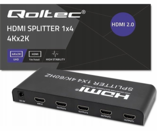 Qoltec 51799 Active HDMI Splitter 4 x HDMI 4K x 2K | 6 Gb...