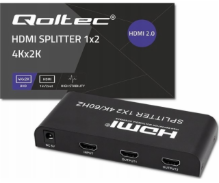 Qoltec 51797 Active HDMI Splitter 2 x HDMI 4K x 2K | 6 Gb...