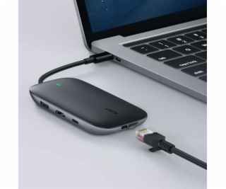 AUKEY CB-C71 aluminiowy HUB USB-C | 8w1 | RJ45 Ethernet 1...