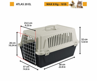 FERPLAST Atlas 20 EL - pet carrier  grey black