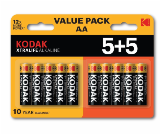 Kodak XTRALIFE Alkaline AA Battery 10 (5+5 pack)