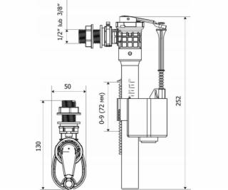 KK-Pol Zn3/118/0/T Floating ventil 3/8 Zn3 POM PLASTOVÝ V...