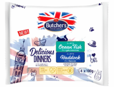 BUTCHER S Delicious Dinners Ocean Fish  Haddock - wet cat food - 4 x 100g