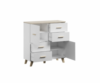 Cama Sideboard LOTTA 110 2D4S bílá/dub sonoma