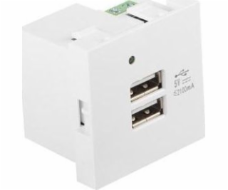 LANBERG AC 45x45 socket 230V 5V 2xUSB 2.1A white