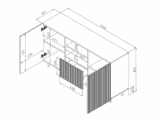 Cama Commode PAFOS 150x42x82 Černá matná