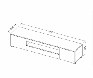 Cama TV stolek VIVA 180 bílá/bílý lesk + černá