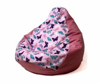 Sako bag pouffe Potisk hrušek tmavě růžová-motýl XL 130 x...