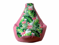 Sako bag pouffe Potisk hrušek růžově planoucí XL 130 x 90 cm