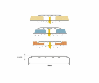 Dengimo juostele COVER STRIP AL LPPOS CHAMPAGNE 1,0m