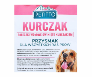 PETITTO Kuřecí zabalené hůlky - pamlsek pro psy - 500 g