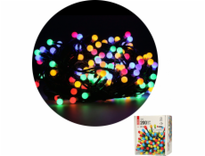 LED vánoční cherry řetěz – kuličky, 20 m, venkovní i vnitřní, multicolor, programy