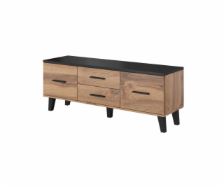 Cama RTV stand LOTTA 140cm wotan oak + matt black