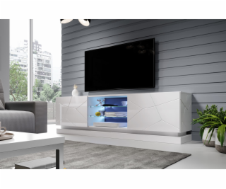 Cama TV skříňka QIU 200 MDF bílý lesk/bílý lesk